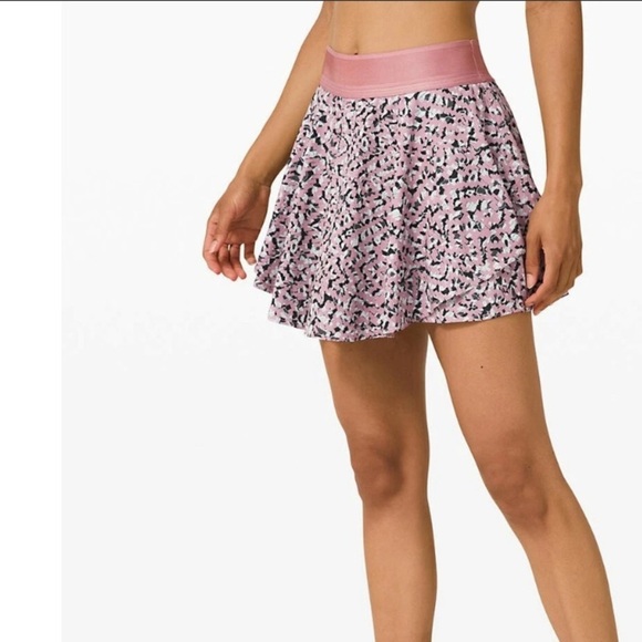 Lululemon High Rise Court Rival Skirt-Mauve Pace Lace Rose Mauve Size 2 Tall - Picture 1 of 8